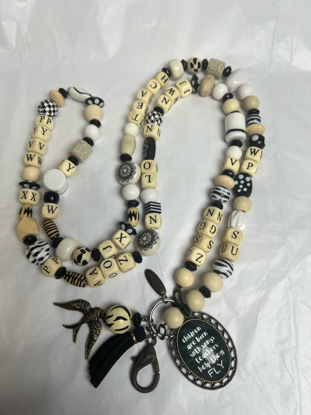 PLUNDER Jewelry Alphabet Teach Lanyard Necklace NWOT - Picture 6 of 14